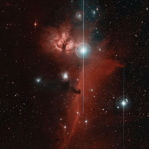 Telescope view of stars in space
