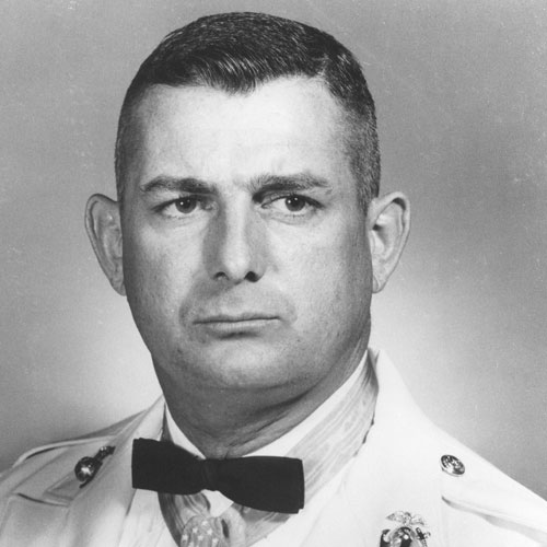 A military photo of Archie Van Winkle in marines regalia
