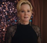 Jean Smart smiles on a talk show stage