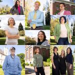 Portraits of each of the teachers of the year standing outside on the UW campus